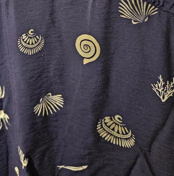 a new day Navy Blue Shell Print Maxi Dress - Picture 3 of 4